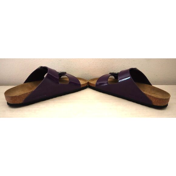 Birkenstock Women's Sz 10 Acai Purple Patent Leather Arizona Birko-Flor Sandals - Picture 12 of 14